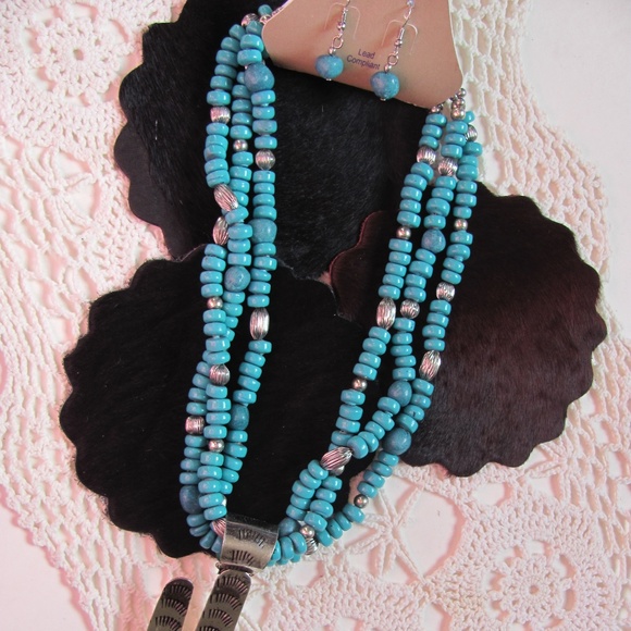 CACTUS & TURQUOISE NECKLACE BRAND NEW - Picture 5 of 6